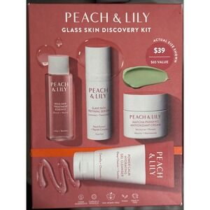 New SEALED BOX Peach & Lily Glass Skin Discovery Kit Set Face Cleanser set